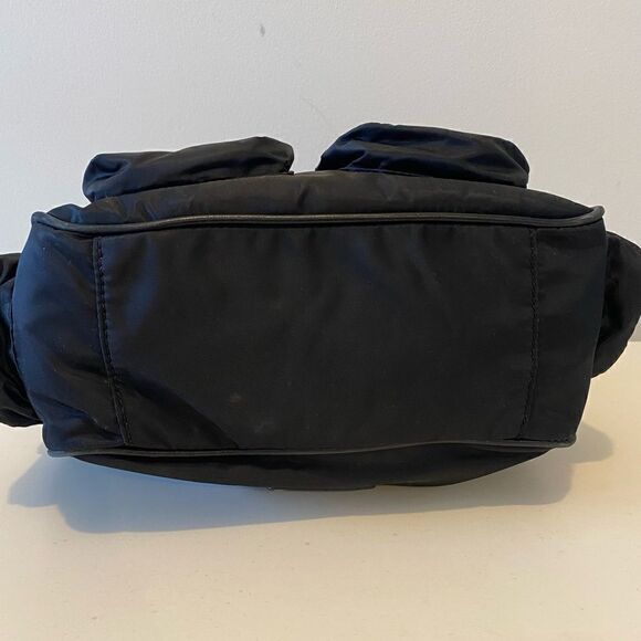 Moschino Black Nylon Handbag Leather Detailing VINTAGE Designer Luxury Italy - Picture 8 of 16